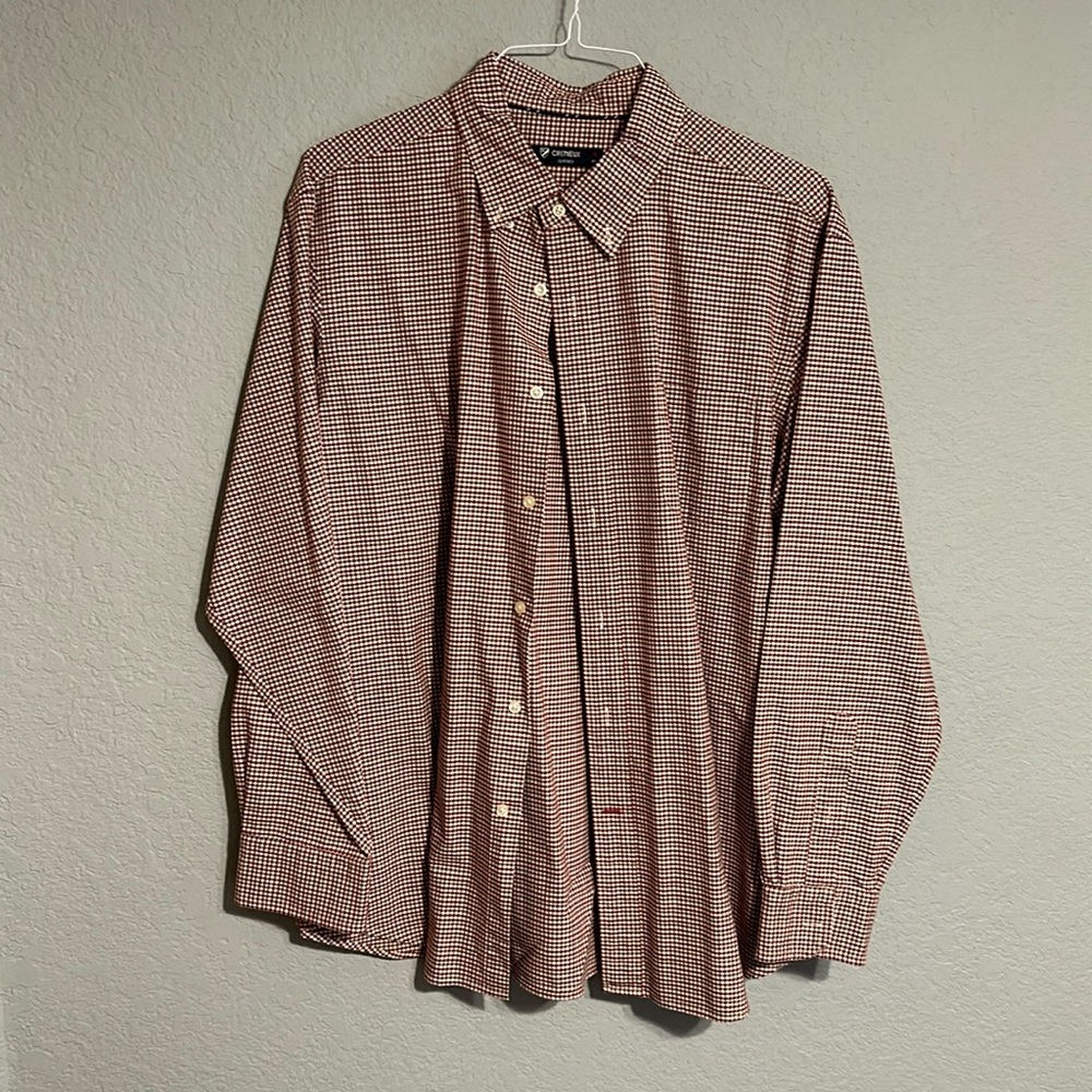 Daniel Cremieux Long-Sleeve Button Down Shirt, Size XL, Red/Green/Tan